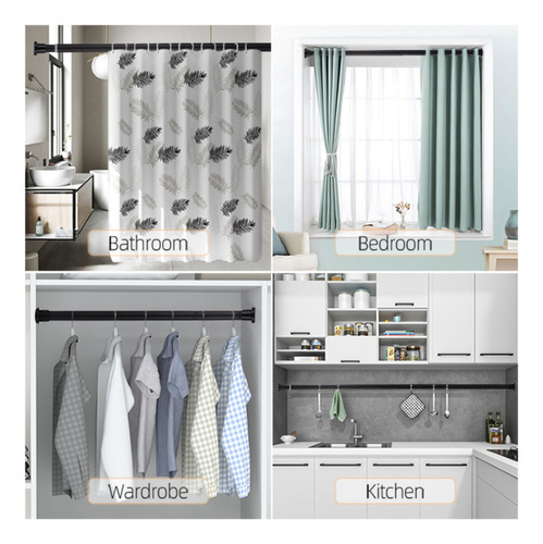 Barra Extensible Para Cortina De Ducha De Baño De 80 A 240cm