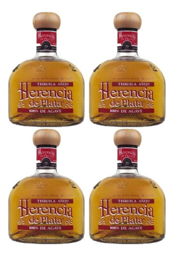 Pack De 4 Tequila Herencia De Plata Añejo 750 Ml