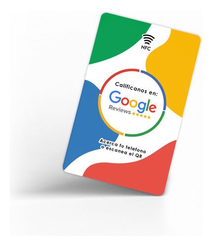 Tarjeta Para Google Reseñas | Con Chip Nfc Y Codigo Qr 
