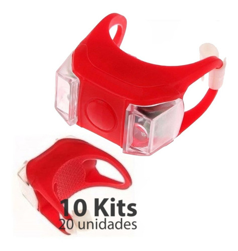 Kit 10pcs Iluminação Sinalizador Para Bicicleta Lanterna Led