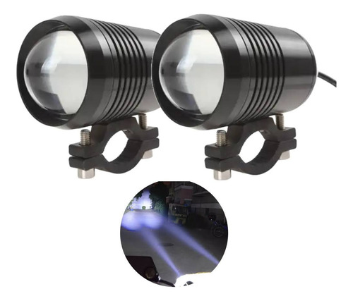 2 Faros Led Luz Lupa Auxiliar Auto Moto Potente Exploradora