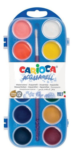 Acuarela Acrílica Estuche X 12 Colores + Pincel Carioca