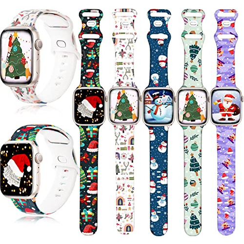 Pack De 5 Bandas De Reloj De Navidad Compatible Watch 4...