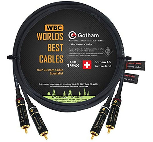 Par De Cables Rca De 3 Pies - Gotham Gac-4/1 (negro) Star-qu