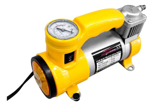 Compresor 2 En 1 12v 150 Psi Con Luz Lh-1736 Color Amarillo Fase Eléctrica Bifásica Frecuencia 50