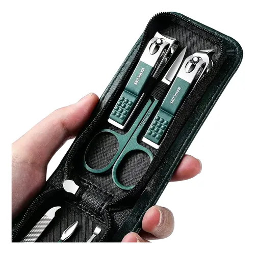 Kit Manicure Com Cortadores De Unha E Tesoura Verde