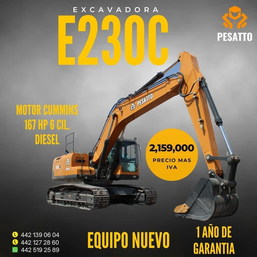 Excavadora Nueva Pesatto E230c Kit Hid 2023 Nueva