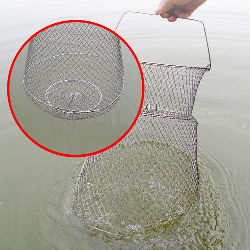 Nova Cesta De Pesca Plegable Con Red De Metal, Jaula
