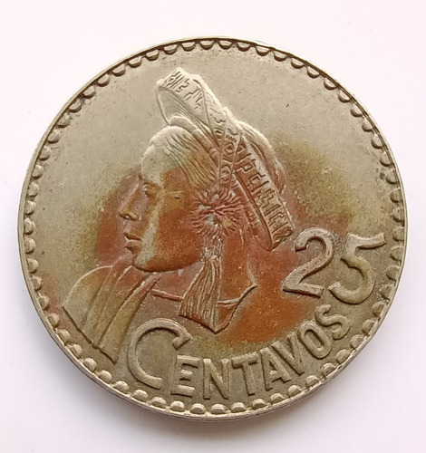 Moneda D Colección 25 Centavos De Quetzal Guatemala Año 1965
