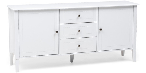 Buffet 2 Portas 3 Gavetas Branco 160 Cm Vogue 