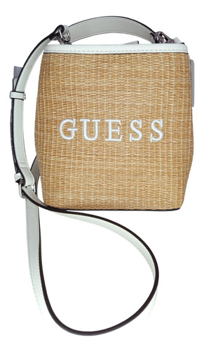 Bolsa Guess Crossbody Color Cafe Con Blanco