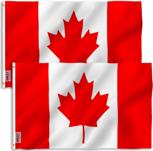 Paquete De 2 Banderas De Canadá Anley Fly Breeze De 3 X 5 Pi