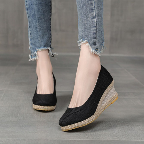 A Zapatos Transpirables Con Punta Cerrada Con Cuñas Y