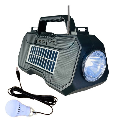 Radio Solar Parlante Bluetooth Linterna + Lampara Camping