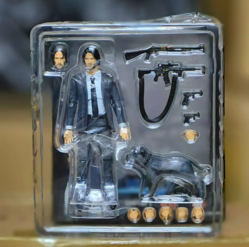 Figura Articulada De John Wick Y Perro The Boogeyman 15cm