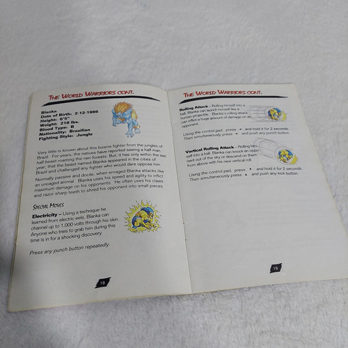 Manual Street Fighter 2 Turbo Para Super Nintendo (Usado)