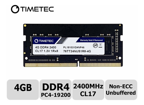 Memoria Ram 4gb Timetec Hynix Ic Ddr4 Sodimm Para Intel Nuc Kit/mini Pc/htpc/nuc Board 2400mhz Pc4-19200 Non Ecc Unbuffe