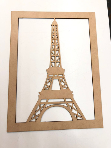 Cuadro Calado Frases Monumentos Torre Eiffel Mdf 30x40cm X3u