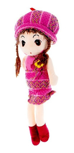 Muñeca De Trapo Y Tela Mediana Color Rosa