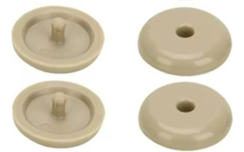 5 Topes Clip Remache Botón Cinturon De Seguridad Beige