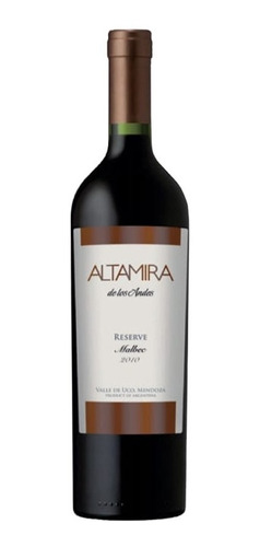 Vino Tinto Malbec  . Altamira De Los Andes Reserva - Mdz