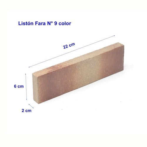 Imagen 2 de 7 de Listones Refractarios Fara N° 9 Color 22 X 6 X 2 Cm
