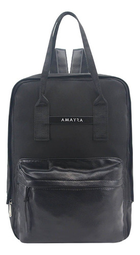 Mochila Amayra Pu Combinado Calidad Úso Diario Color Negro 23871
