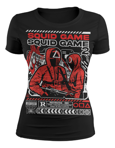 Playera Calamar Game Enmascarados Rosas Juegos 5