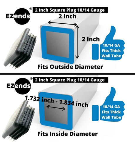 Tapa Cuadrada Extra Duradera De 2.0 Pulgadas (dimensió...