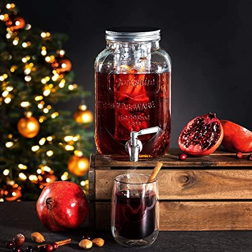 Dispensador De Agua De Vidrio De 1 Galón Con Acero Inoxidabl