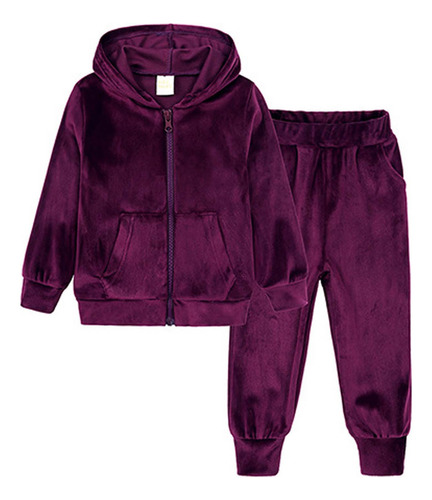 Conjunto De Pantalones Con Capucha De Manga Larga Para Niñas