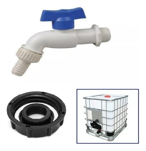 Kit Canilla Esférica 3/4 + Adaptador Bins 1000lts Duke