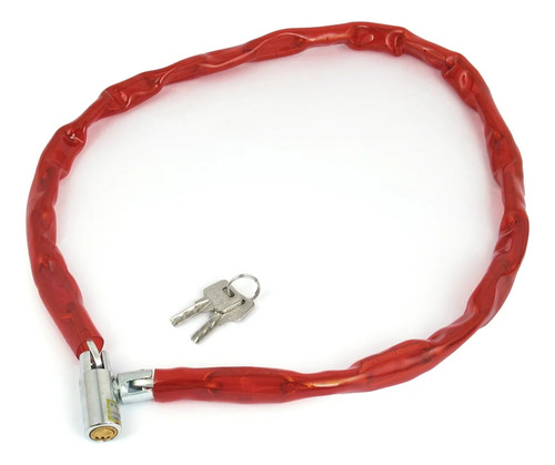 Cadena Linga Piton Bicicleta Moto 1m Seguridad Blindada Acer Color Rojo