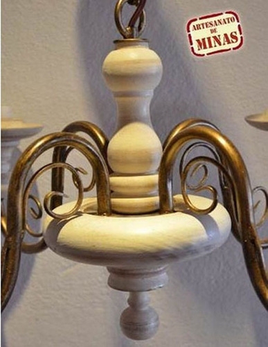 Imagem 4 de 4 de Lustre Torneado 4 Lâmpadas (cód.: L-45)