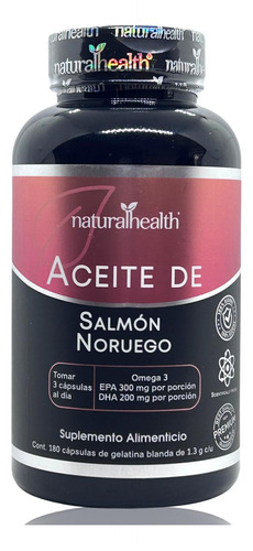 Aceite De Salmón Noruego Omega 3 180 Caps Natural Health.