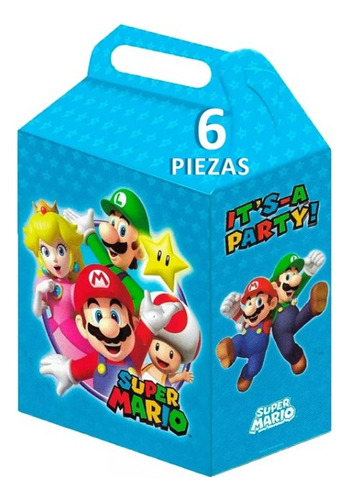 Paquete De 6 Cajas Para Dulces Super Mario Clasico Original 