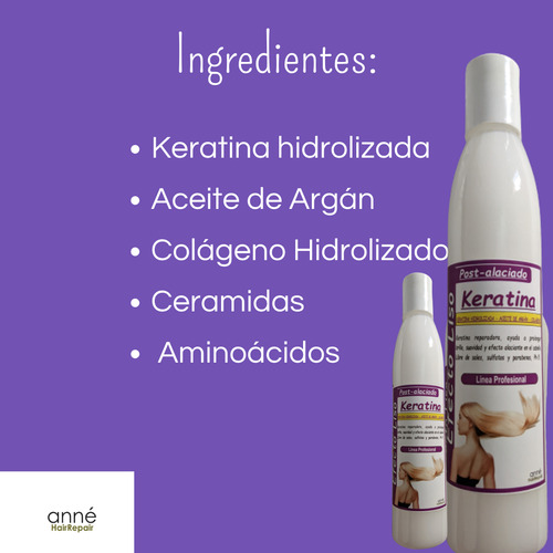 Keratina Post Alisado Efecto Lisso ( 3 Keratinas De 250ml)
