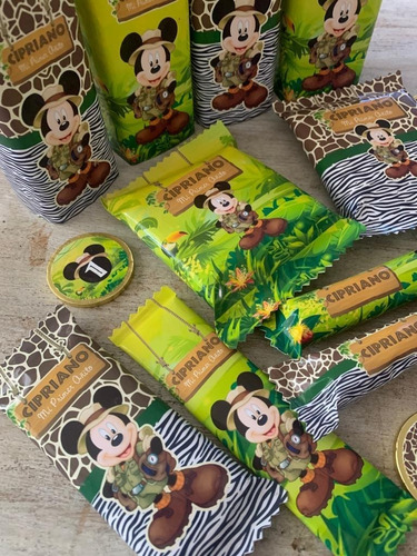Candy Bar Mickey Safari Golosinas Para 10 Invitados