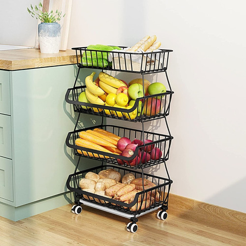 Imagen 2 de 7 de Cesta De Almacenamiento De Cocina Cesta De Frutas Y Verduras