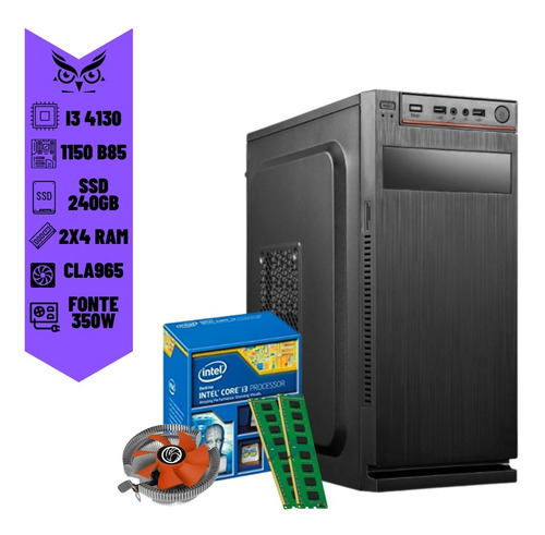 Imagem 1 de 6 de Computador Desktop Cpu Core I3 4ªgeração 8gb Ram Ssd 240gb