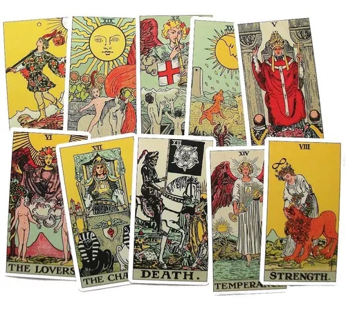 BARAJA CARTAS TAROT Rider Waite y Pamela Colman aislada. TAROT DECK  isolated. Иллюстрация Stock