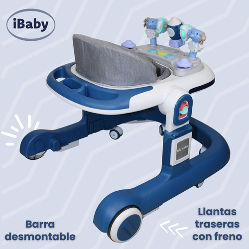 Andadera Caminadora Ibaby Nave Espacial 2en 1 Luces Y Sonido Azul