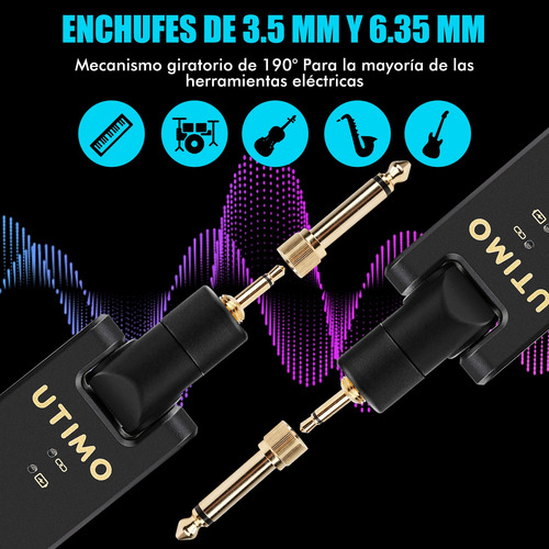2.4g Inalámbrico Recargable Guitarra Transmisor Receptor Set