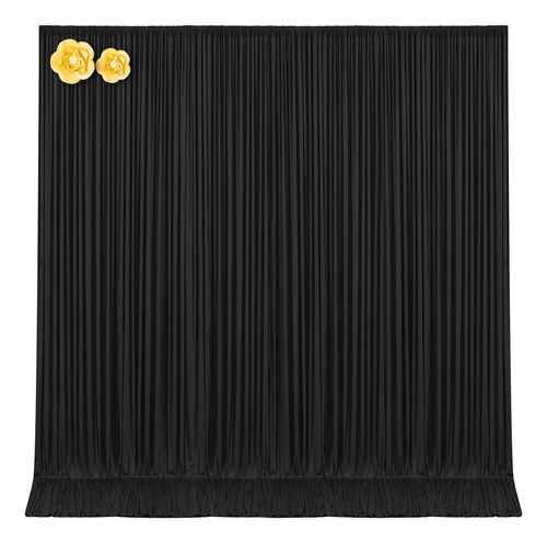 Cortinas De Fondo Negras De 10 X 12 Pulgadas Para Bodas, Fie