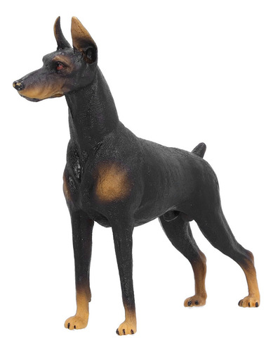 Estatua De Perro Doberman Modelo Negro Juguetes Lindo Animal