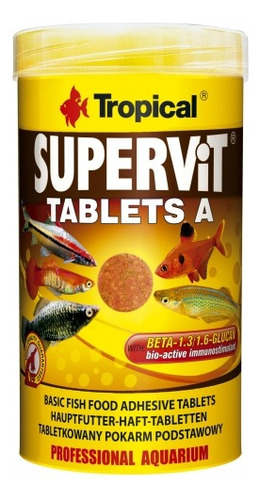 Alimento Peces Tabletas Adhesivas Supervit Tablets A 250 Ml