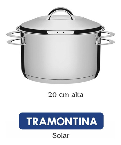 Imagem 2 de 9 de Caçarola Aço Inox Tramontina Solar Funda 20 Cm 3,60l