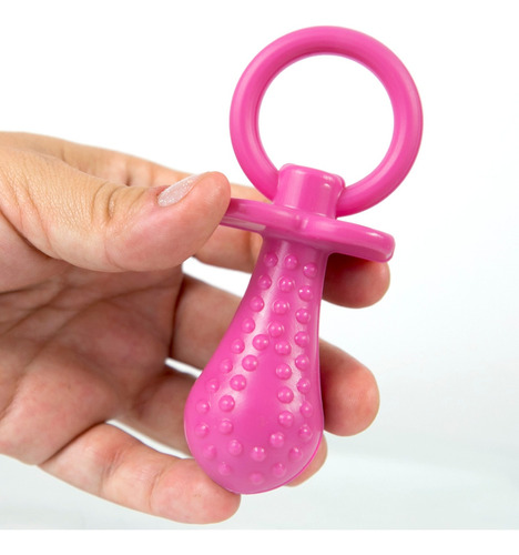 Brinquedo Mordedor Chupeta Rosa Para Pets Resistente