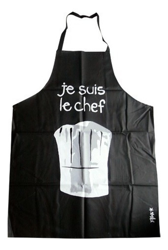 Delantal Cocina De Hule Estampados Divertidos Diseño De La Tela Negro Chef