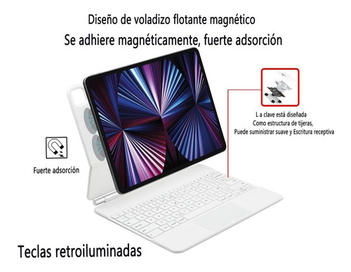 Imagen 5 de 7 de Teclado Magic Trackpad Para Apple iPad 12.9 2021 2020 2018 Ñ